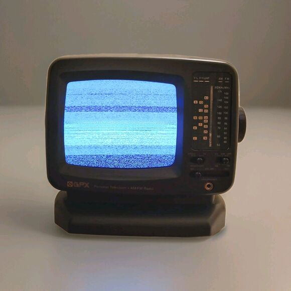 Vintage GPX Portable 5 Inch B/W CRT Retro Gaming TV & AM/FM Radio Works Great - Picture 16 of 16